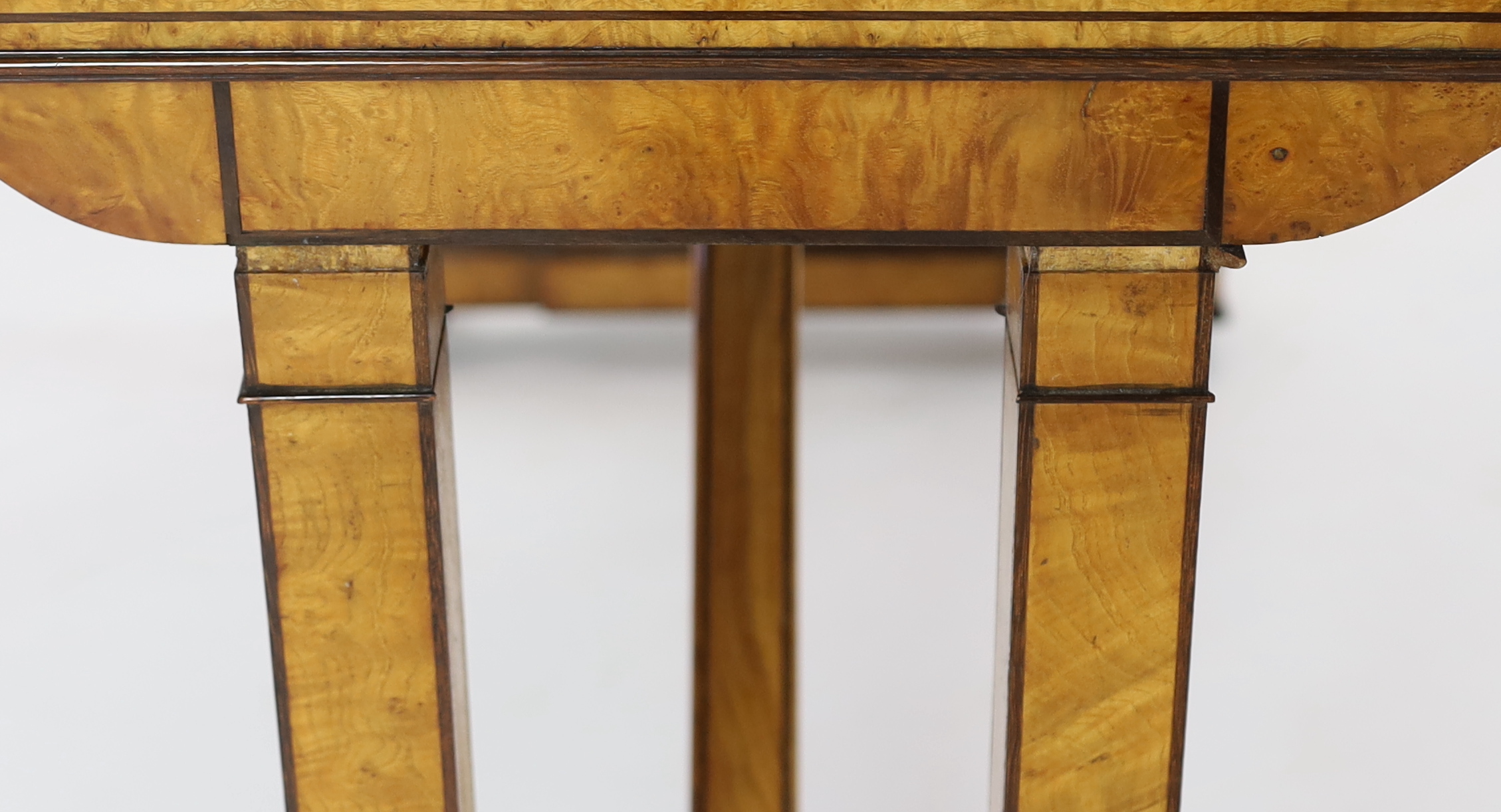 A Victorian Grecian Revival marquetry inlaid pollard oak dressing table, 11cm wide, 53cm deep, 181cm high